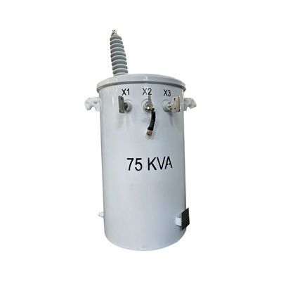 75kva μονοφασικό μετασχηματιστή διανομής που τοποθετείται σε στύλο, λάδι βυθισμένο 13.2KV έως 240V