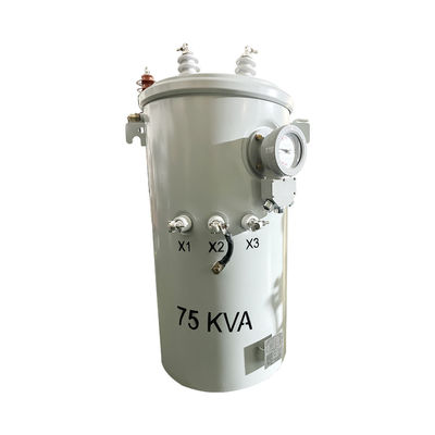 75Kva ηλεκτρικός μετασχηματιστής τύπου πετρελαίου διανομής μονοφασικός μετασχηματιστής 2400/4160GrdY