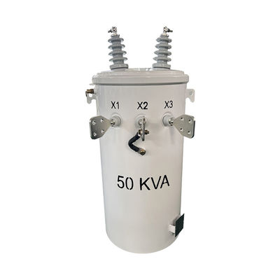 50kva Μονοφασικό μετασχηματιστή που είναι τοποθετημένος σε στύλο με βυθισμένο πετρέλαιο 4160V έως 120/240V
