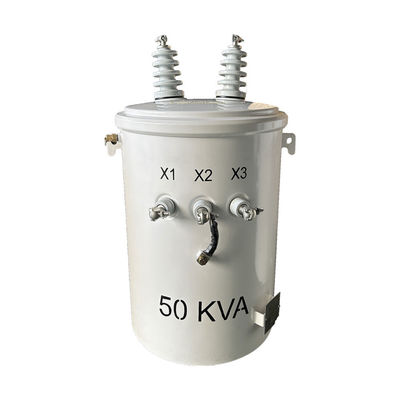 50kva Μετασχηματιστής μονοφασικού πυλώνα ισχύος Step Down Ηλεκτρικοί μετασχηματιστές