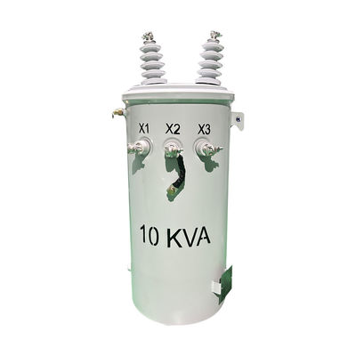 10 Kva Μονοφασικό μετασχηματιστή που τοποθετείται σε στύλο 12.470KV Συμμορφώνεται με τα πρότυπα DOE 2016 CSA ANSI/IEEE