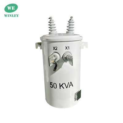 50kva μονοφασικό μετασχηματιστή που τοποθετείται σε στύλο τύπου ελαίου διανομής 4160V έως 120/240V CSA Πρότυπα ANSI/IEEE