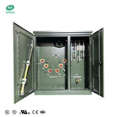 Τρεις Phse Pad Mounted Transformer Oil Immersion Power Distribution 150kva 12470v έως 208v Πρότυπα Ansi Ieee με πιστοποιητικό Ul